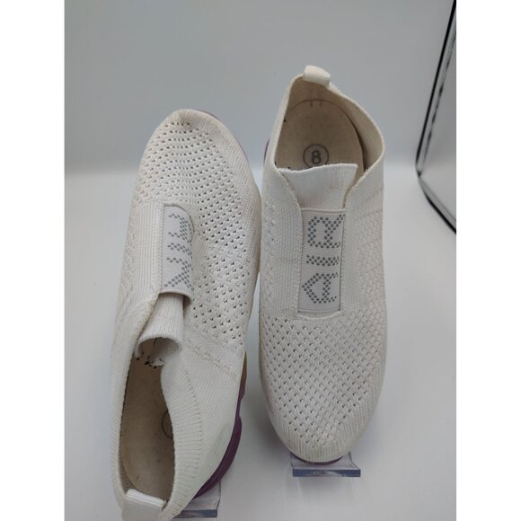 2 Pairs Neon Green & White Slip-On Mesh Sneakers With Transparent Soles Size 8 B - Picture 4 of 6